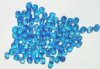 100 4mm Faceted Crystal, Aqua, & Blue Firepolish Beads